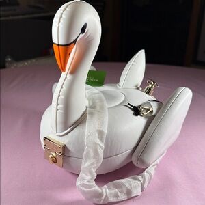 NWT Kate Spade White Swan Clutch